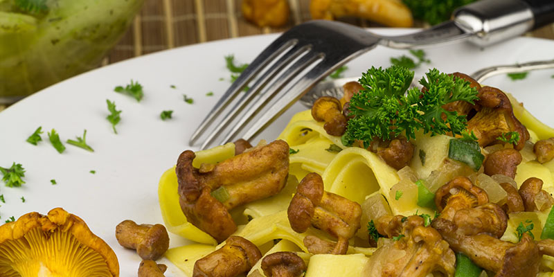 Frische Pfifferlinge im Gasthaus Engelbert